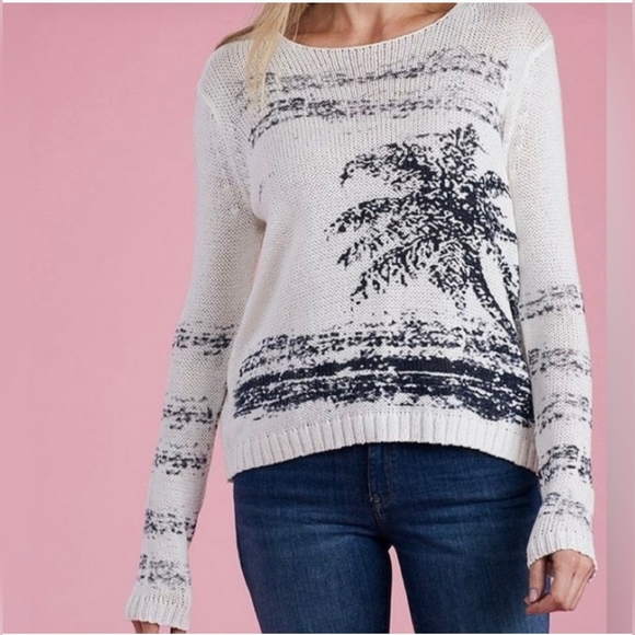 Wooden Ships Hasta la Vista Palm tree crew Lightweight sweater Cotton X/S - Picture 1 of 7